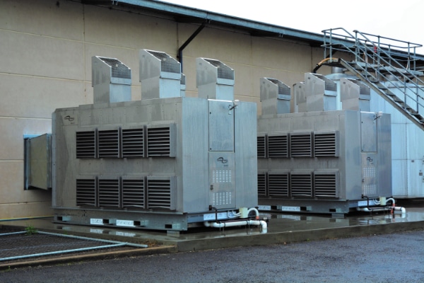 Installed Climate Wizard system units outside the premises.